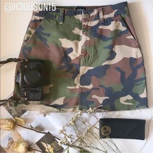 BDG Urban Outfitters Raw Hem Camouflage Mini Skirt